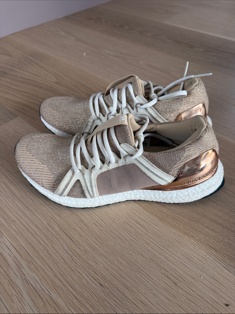 adidas Stella McCartney  Women Beige Sneakers with Rose Gold Heel Accent